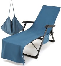 Beach Chair Cover Towel Blue