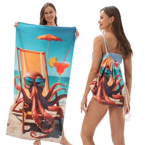 Foldable beach towel tote - beach, to
