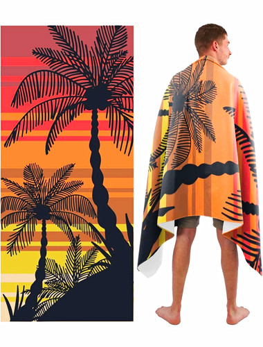 Microfibre beach towel orange - beach,